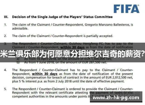 米兰俱乐部为何愿意分担维尔吉奇的薪资？